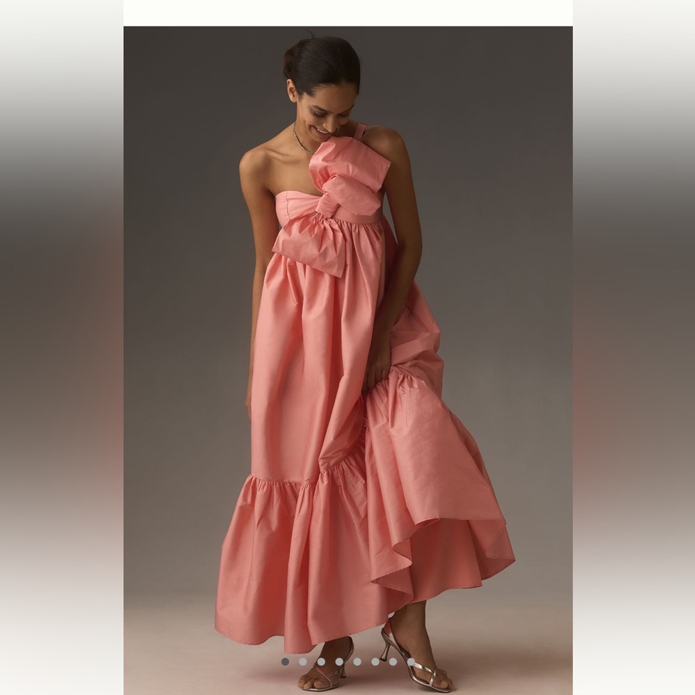 Anthropologie Pink Wedding Dress worn once and dry cleaned